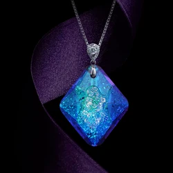 Beautiful Colorful Rhombus Shape K9 Glass Crystal Rhinestone necklace pedent Applique for Craft  Beads DIY Jewelry Decoration