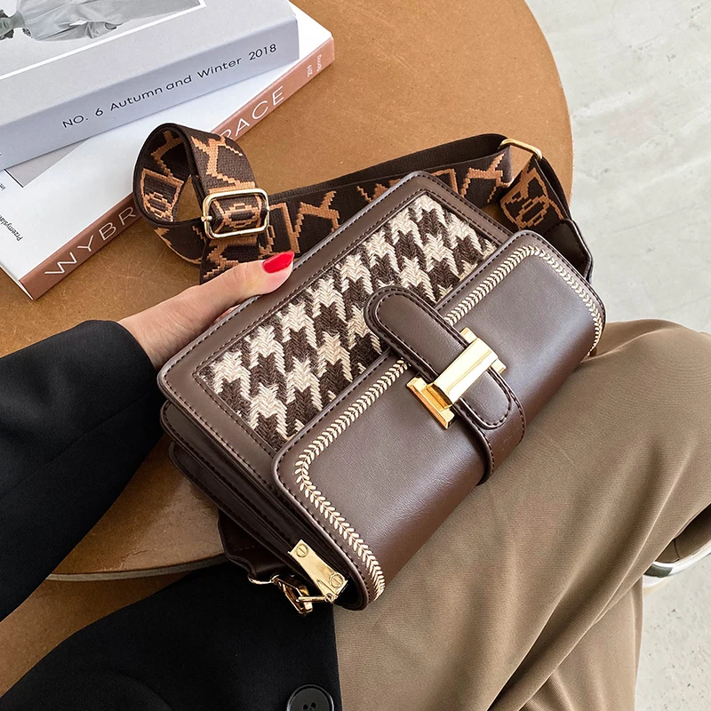 Hot Unique Bag Design Retro Woolen Square Bag & Elegant Shoulder Bag Messenger Bag Width 20.5cm Height 15cm Thickness 8cm