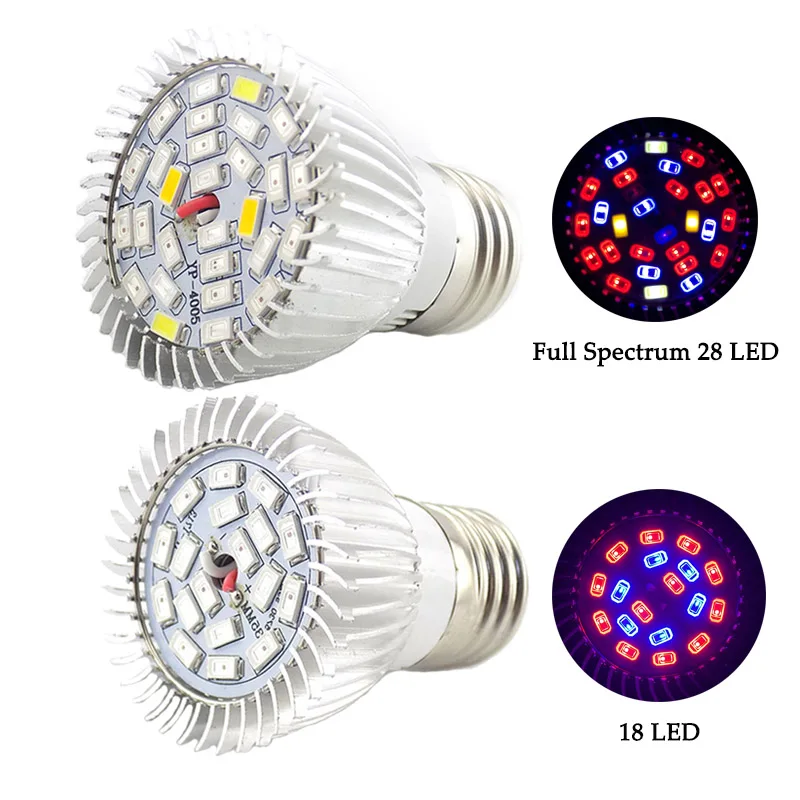 

Plant Light Flower Grow LED Full Spectrum Bulb Greenhouse Growing Lamp 28 LED UV IR For Hydroponics System vegs Vegetable