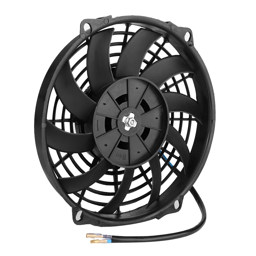 Universal Cooling Fan 24V 9in Car Curved Blade Air Conditioner Condenser Electric Cooling Fan for Car Truck Eengineering Van ABS