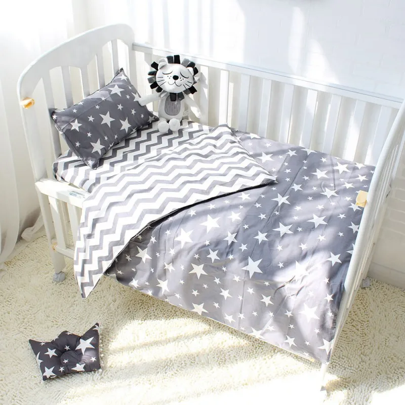 Hot sale Ins Baby Bedding Three-Piece Quilt Cover Sheet Pillowcase Cotton Printing Bedding Set