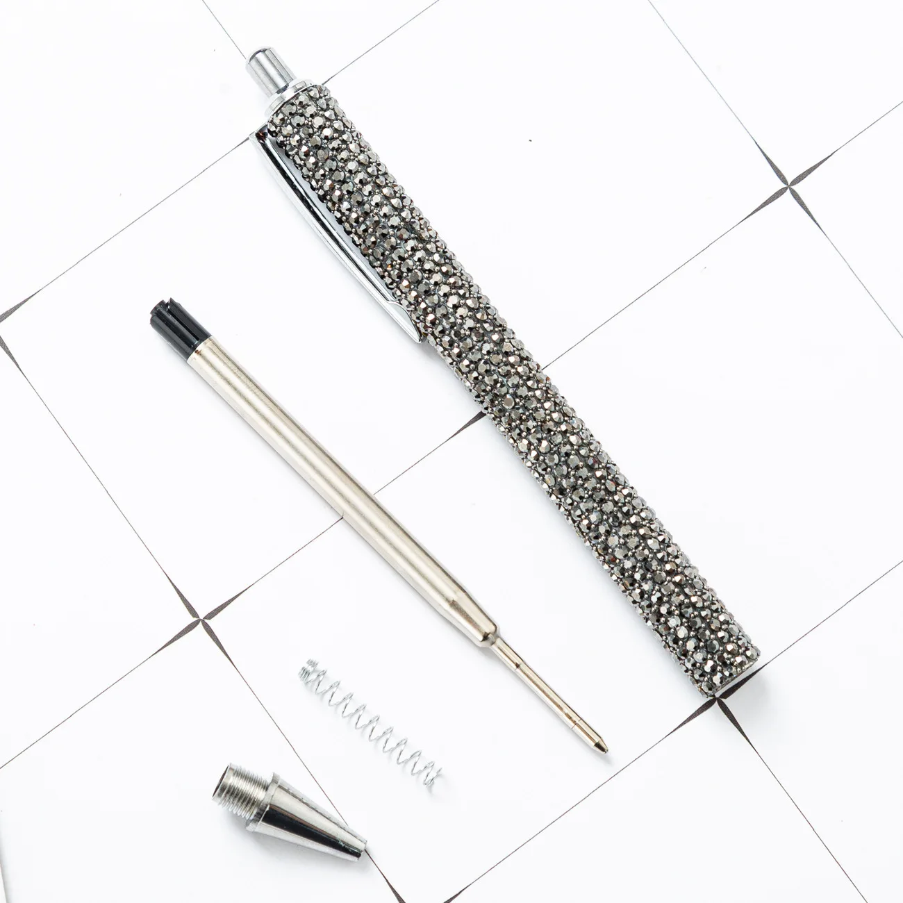 Ballpoint Pen Luxury Rhinestone Cute Wedding Rose Gold Metal Stationery School Office Supply High Quality Pens