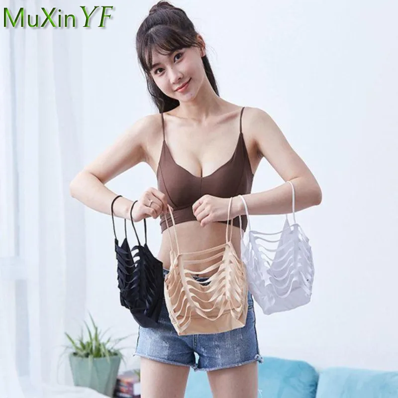 Women's Tube Top 2021 New Fashion Ice Silk Seamless Underwear Vest Feminine Sexy Without Steel Ring Push Up Bra Lingerie