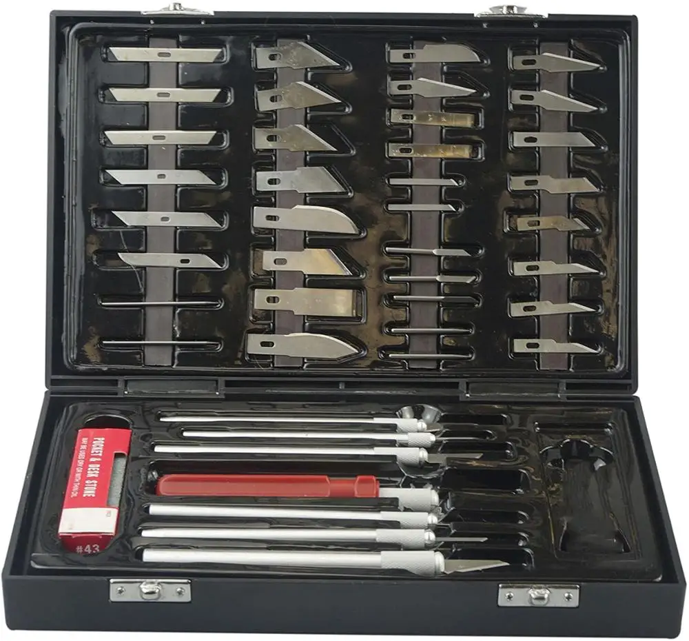 Precision Deluxe Hobby Knife Set Craft,Professional Razor Sharp Knives for Art,Scrap,Blades Booking,Sculpture With Gifts Box