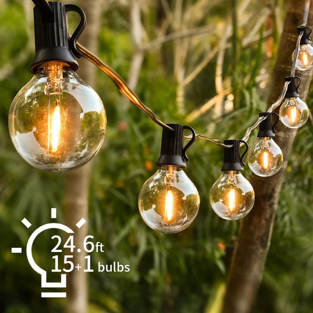 30M LED Fairy String Light Globe Party Garland Light G40 Festoon Light Warm White Wedding Decoration Light For Outdoor Backyard