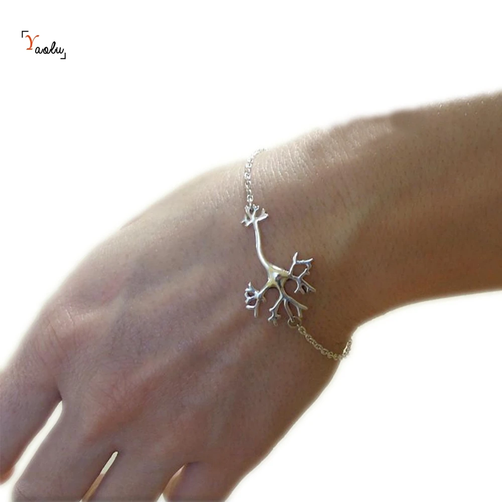 Neuron Bracelet Neurologist Jewelry Science Medicine Brains Necklace Cell Charm Doctor Gift for Medical Students