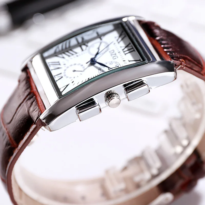 Big Square Men Watch Business Waterproof Quartz Leather Wrist Watch Men Clock Male Relogio Masculino hodinky erkek kol saati