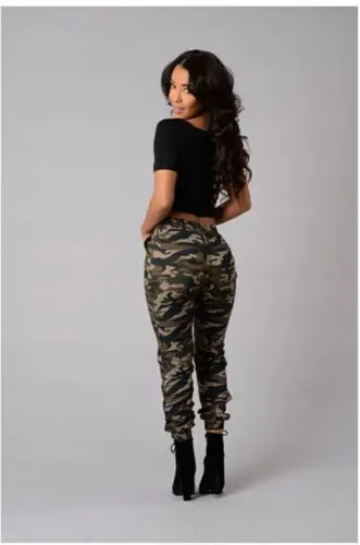 Pantalones vaqueros ajustados para mujer, pantalón con cintura elástica, talla grande, Camuflaje, verde militar, gran oferta, novedad