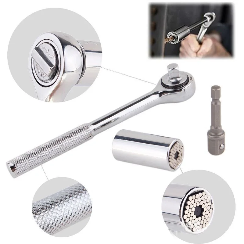 Set di chiavi dinamometriche universali Set di bussole a bussola 7-19mm trapano elettrico a cricchetto chiave a bussola chiave magica utensili multiuso