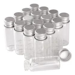 wholesale 100 pieces 4ml 16*40mm Glass Bottles with Aluminum Caps Mini Glass Bottles Tiny Jars Vials