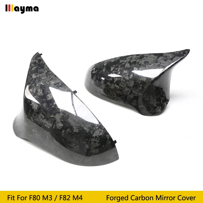 AN Forged Carbon Fiber For BMW F80 M3 F82 M4 2014 - 2019 Real carbon fiber Side Wing Mirror Cover Shell Replace 2pcs