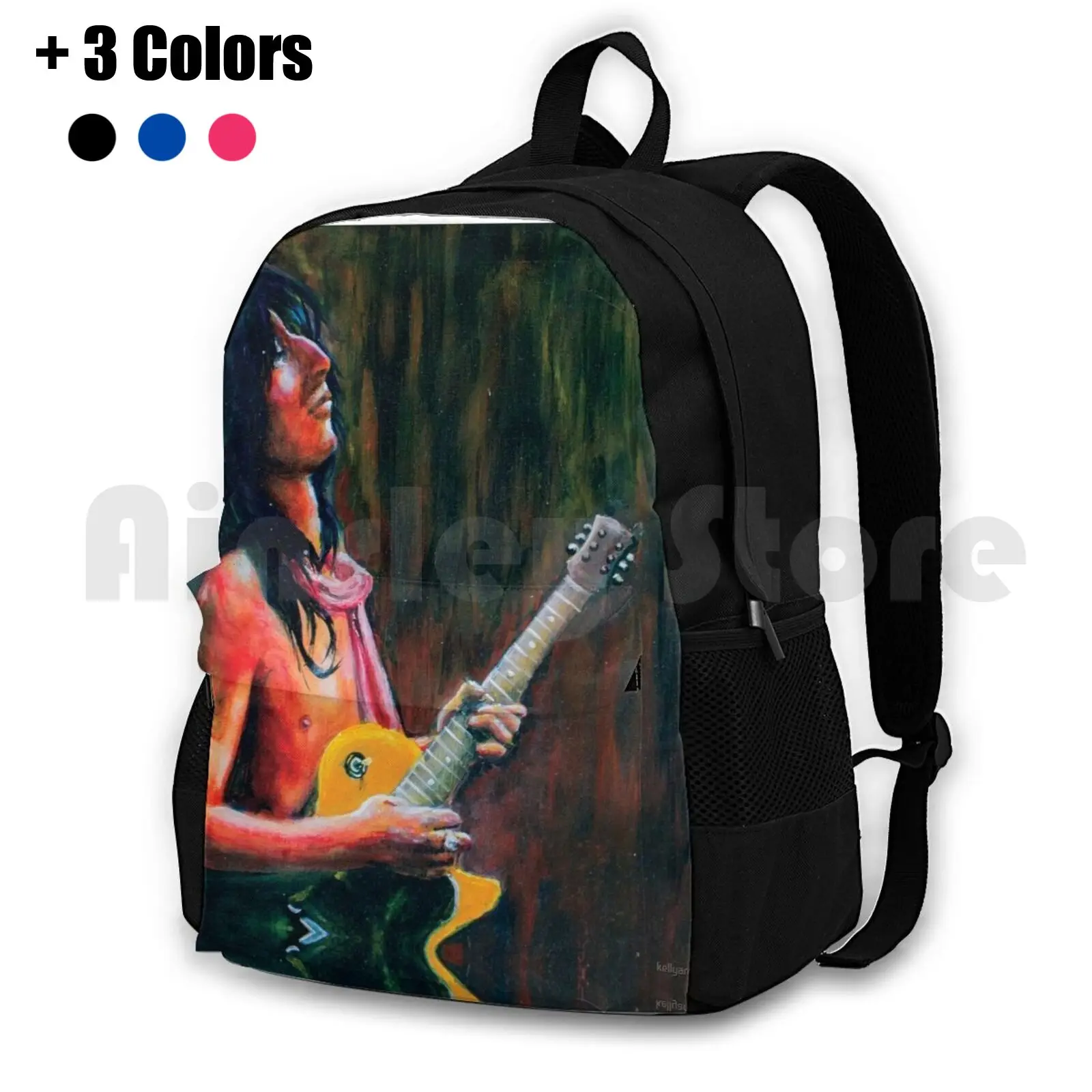 Johnny Thunders Outdoor Hiking Backpack Waterproof Camping Travel Music Guitar Punk New York Dolls Johnny Thunders Portrait