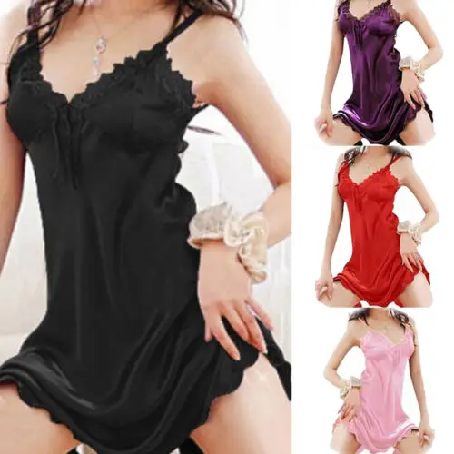 Newest Trendy Sexy Lace V-Neck Lady Lingerie Sleepwear Women Babydoll Robe Underwear Night Dress Sleepshirts Nuisette