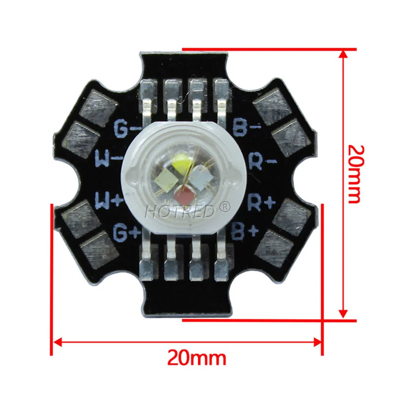 LED RGBW RGBWW 4W 12W 4*3W High Power Chip Beads Lamp 8Pins Diode Waterproof Lens Colorful  Sources DIY For Stage Spot Lighting