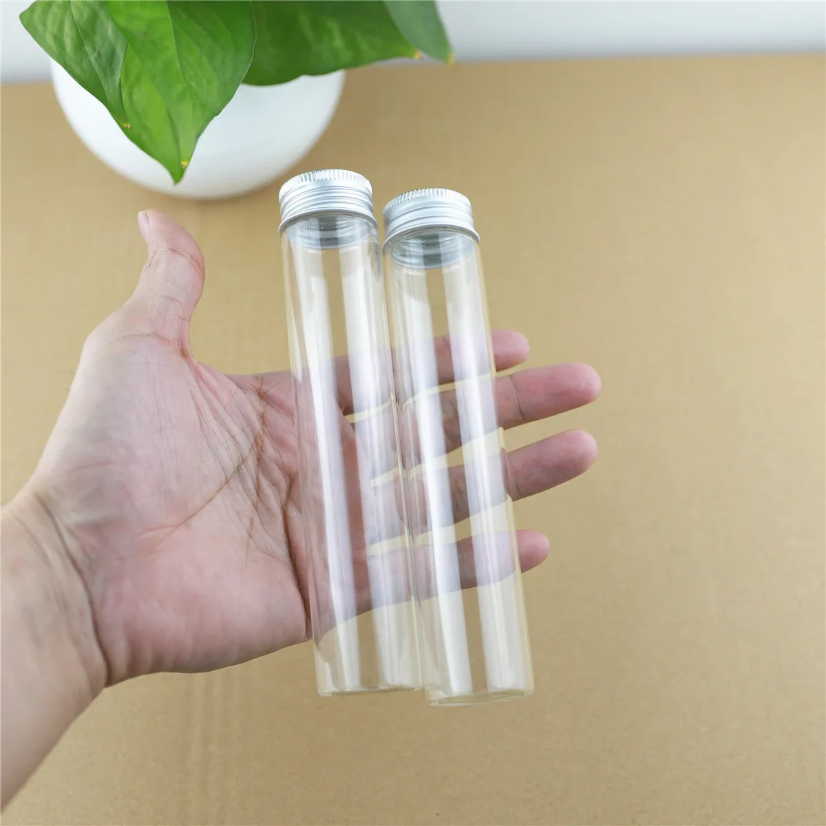 

24PCS/lot 30*150mm 80ml Small Glass Bottles Aluminum Caps Glass Tiny Jars Vials Transparent Glass Containers Perfume Bottle