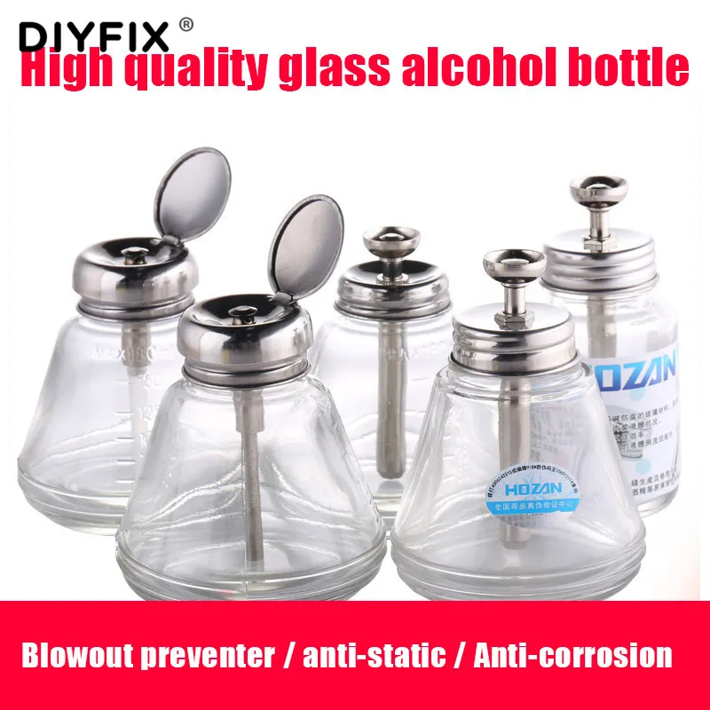 DIYFIX 150ML Press-type Glass Alcohol Bottle Anti-static Plate Washing Water Bottle Mobile Phone Repair Copper Cleaning Tool