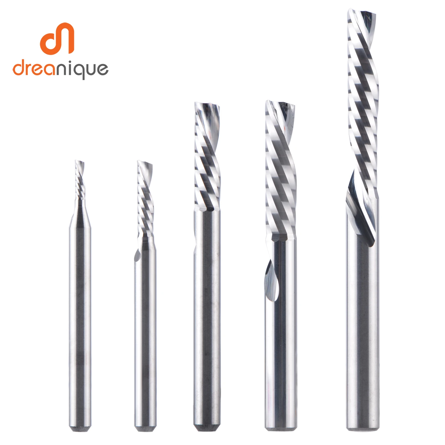 1pc AAAAA single flute spiral end mill 3.175 shank spiral aluminum mill CNC 3D engraving carving bit for woodworking Down cut