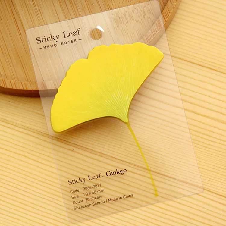 2 pcs/lot kawaii Korean Stationery Ginkgo sticky notes Leaf stickers Paper Decoration papelaria School Office Supplies