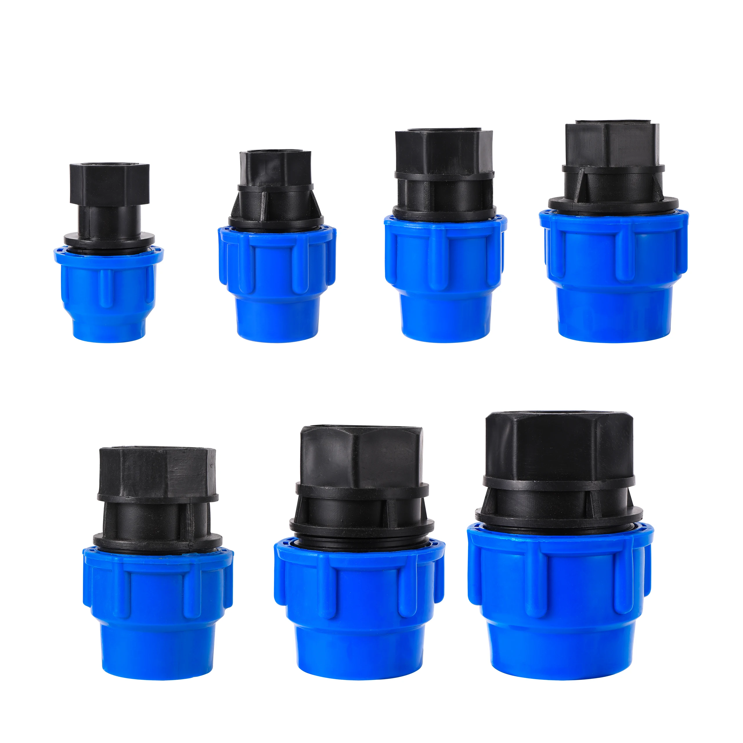 

1/2" 3/4" 1" 1.2" 1.5" Female Thread Irrigation Adapter PE Pipe 20/25/32/40/50mm PE Pipe Straight Quick Connector Conversion