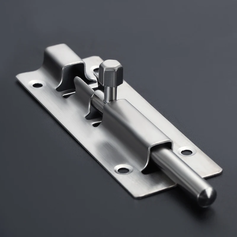 1pcs 3/4/5/6 Inch Long Silver Stainless Steel Door Latch Sliding Lock Barrel Bolt Latch Hasp Stapler Gate Safety Lock