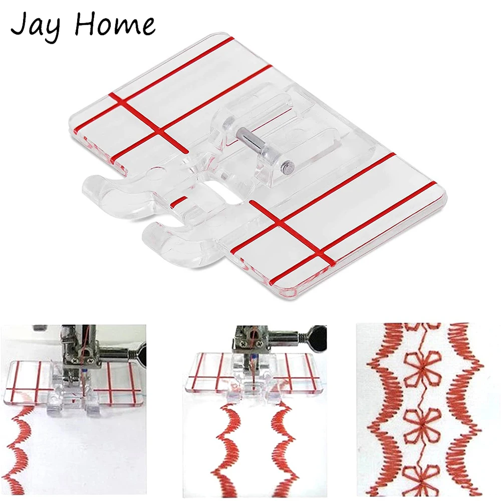 

Plastic Border Guide Presser Foot Sewing Machine Parallel Stitch Press Foot for Domestic Low Shank Snap-On Sewing Machine