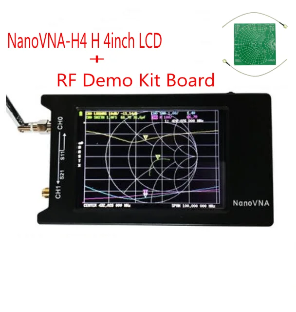 NanoVNA-H4 H 4inch LCD/VNA Vector Network Analyzer +battery Original Hugen HF VHF UHF Antenna Analyzer +   RF Demo Kit Board