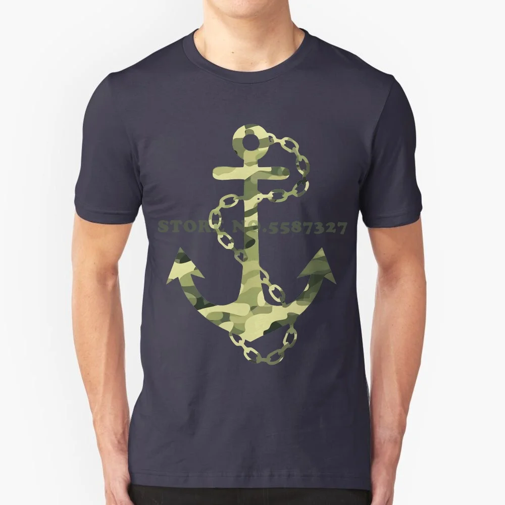 Maglietta Ancora Mimetica Maglia Marina Marines Camo Anchor Sailor T Shirt Man T Shirt Free Shipping