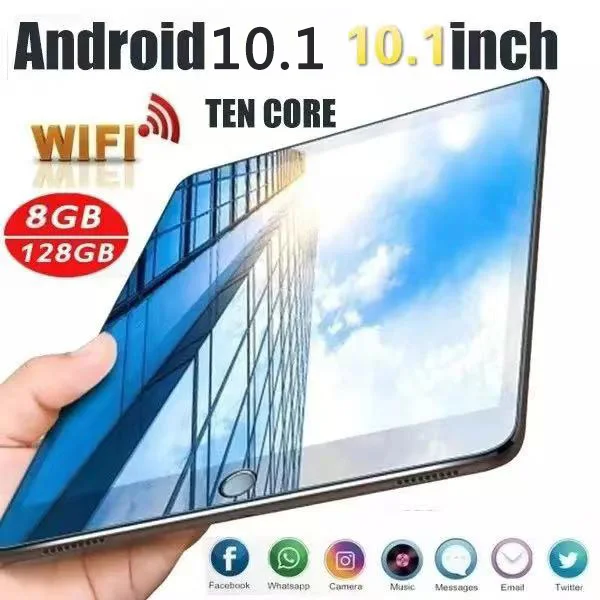 Android Tablet 10 inch Quad Core 8GB+128GB Tablet PC With Phone Call Tablet Support OEM Customized Brand