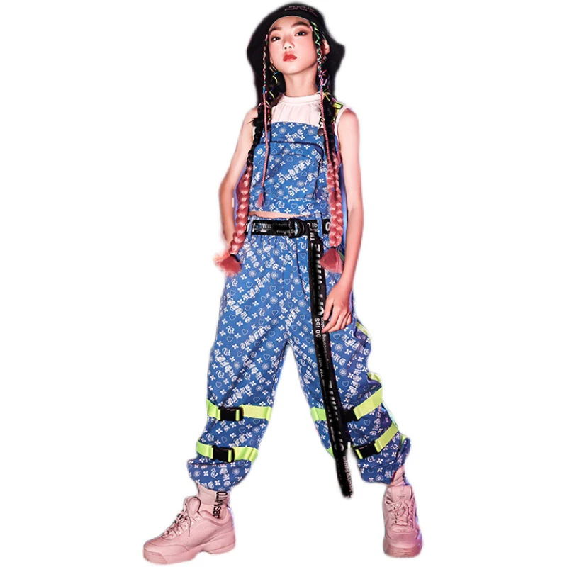 Costumi di danza Jazz Hip-Hop per bambini abiti da ballo di strada abiti da allenamento Performance Stage outfit abiti Rave per ragazze DN8857