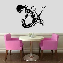 Funny Barber Shop Room Decor Removable Vinyl Mural Poster For Hairdresser Decals Commercial Vinyl Mural Decal vinilo pared