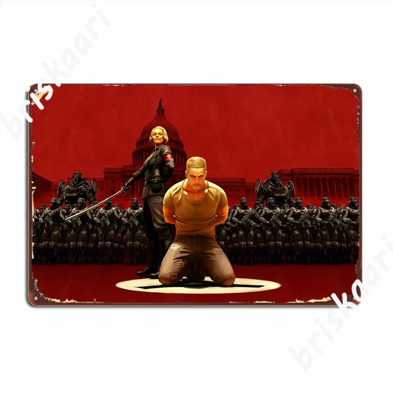 Blazkowicz's Execution Metal Sign Club Party Custom Plaques Wall Tin Sign Poster