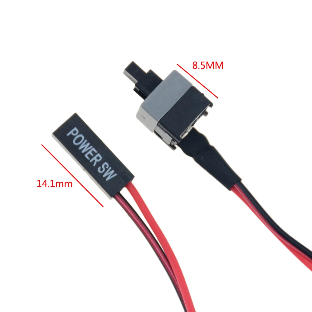 10pcs/lot 50cm Long Power Button Switch Cable for PC Switches Reset Computer Power Momentary Automatically Reset Push Button SW
