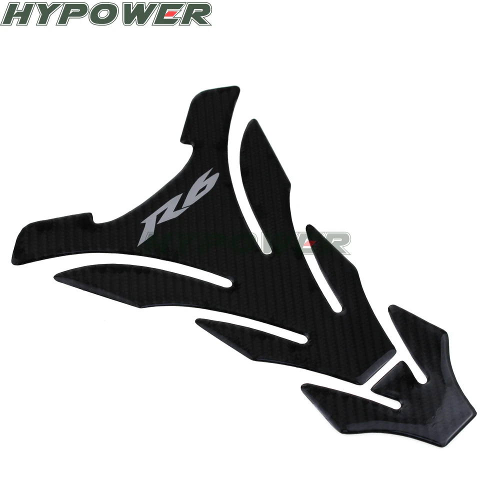 3D Motorcycle For YAMAHA R6 YZFR6 YZF-R6 YZF R6 Fuel Tank Pad Reflective Carbon Fiber Bone Black