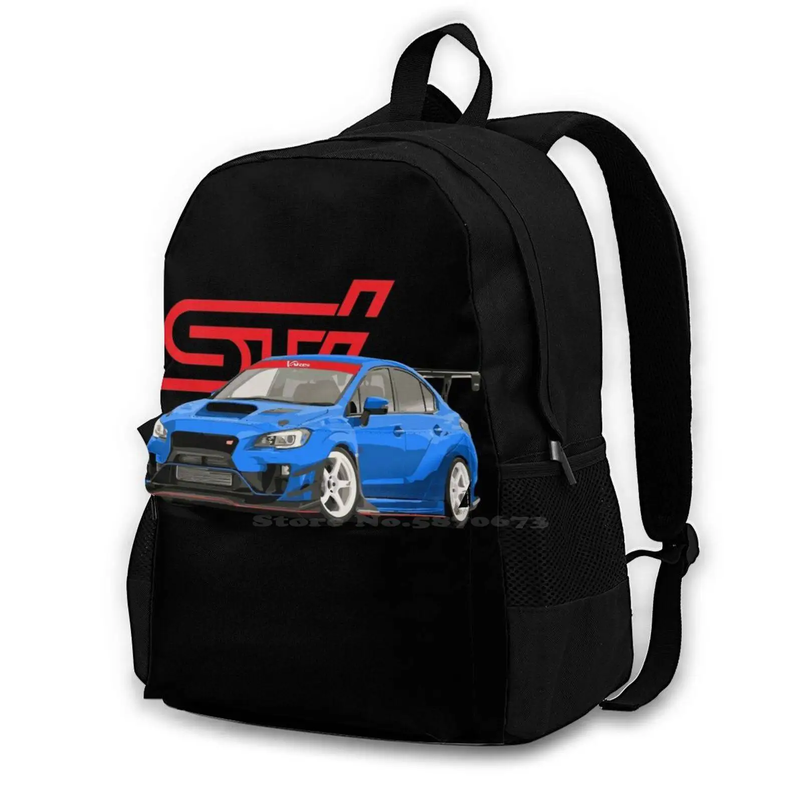 Varis Vab Vag World Rally Blue Advan 269D Print Design Backpack Student Bag Wrx Sti Sportscar Supercar Jdm Stance Ej25 Ej20