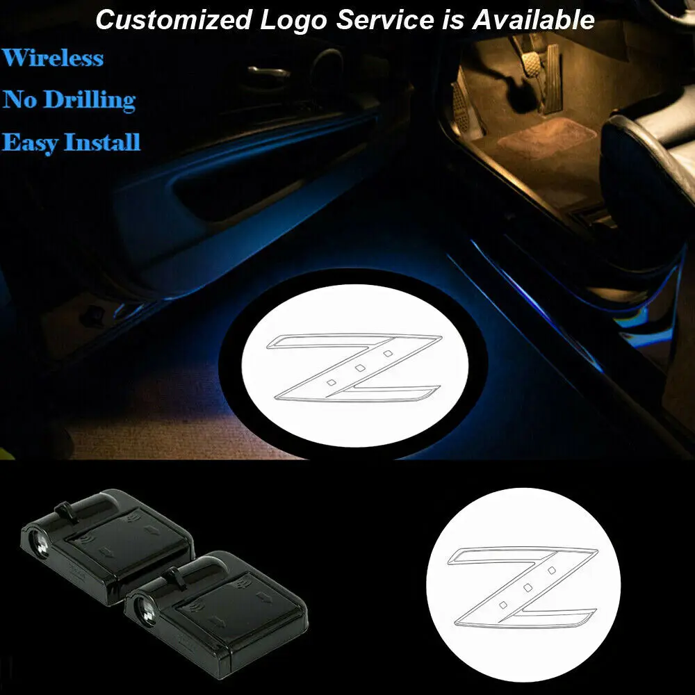 

2x Wireless White Z Logo Ghost Shadow Projector LED Light Courtesy Door Step for 370Z 350Z Fairlady Z33 Z34