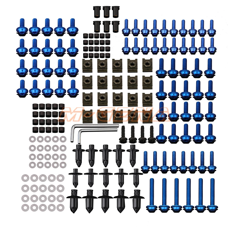 

186 PCS Motorcycle Accessories Aluminum Fairing Bolt Screws Kit Fit For YAMAHA YZF 600 1000 R1 R6 R3 R15 R25 T-MAX 530 TMAX 500