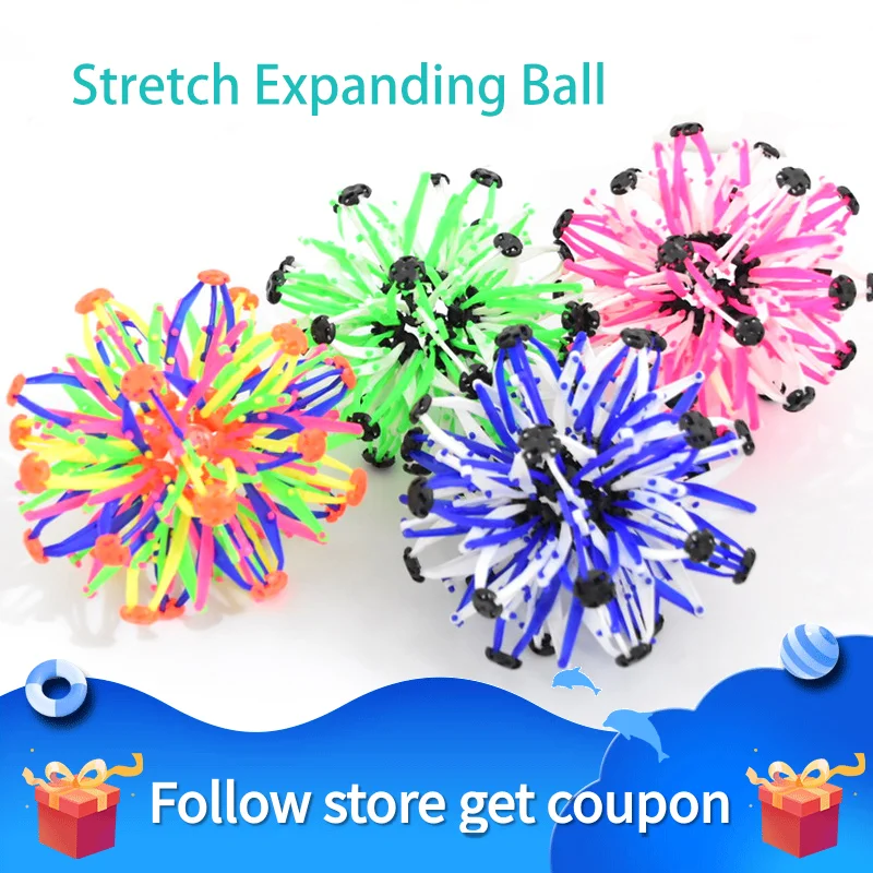 Stretch Expanding Ball Children\'s Toys Funny Stress Relief  Plastic Throwing Gift Kid Magic Weaving  Rainbow  Sphere Shrinking