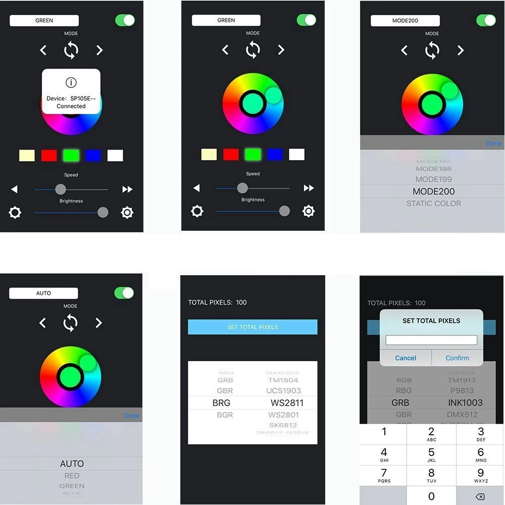 DC5-24V SP105E Magic Led Controller Dream Color Bluetooth Smart For 3Pin 4Pin 5050 RGB Individually Addressable Strip Panel Ring