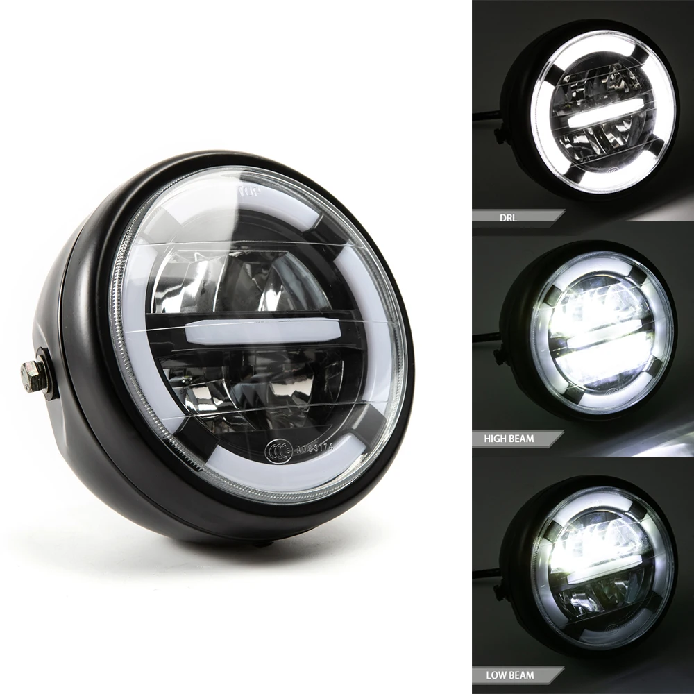 7  inch Led Motorcycle front Headlight Hi&Lo Beam Round Head Lamp DRL Driving Light for Harley Bobber Cafe racer Bike