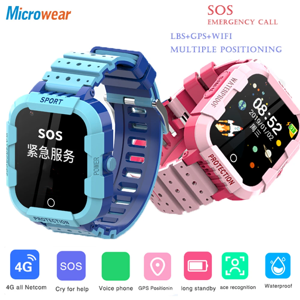 

Kids Smart Watch 4G LTE HD Photo GPS SOS SIM Phone Video Call Waterproof Full Touch Screen Children Smartwatch For IOS Android