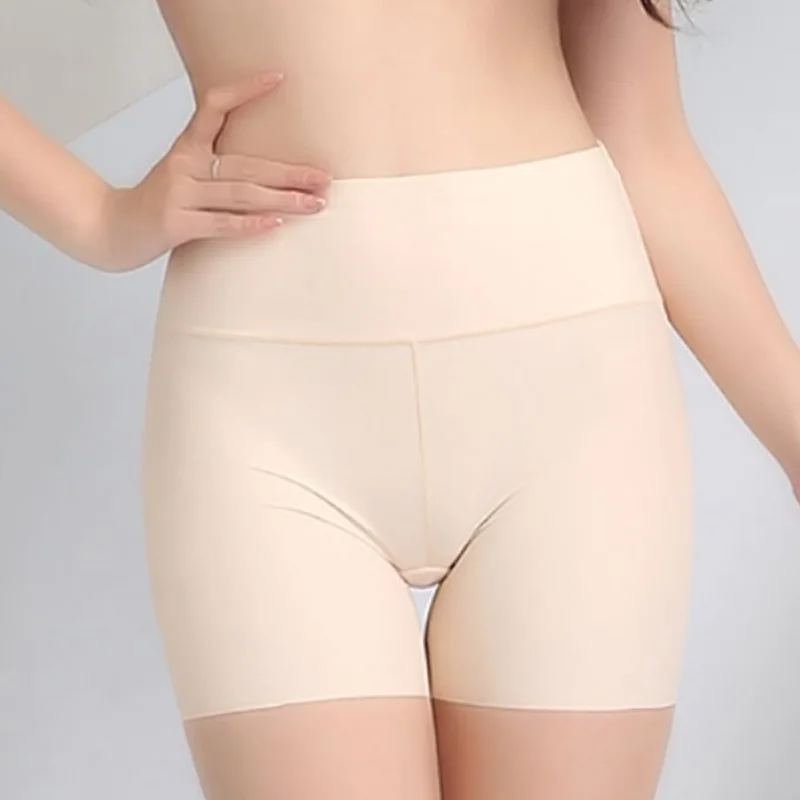 Summer Women Safety Shorts Pants Seamless Thin Ice Silk High Waist Panties Seamless Anti Emptied Boyshorts Girls Underwear