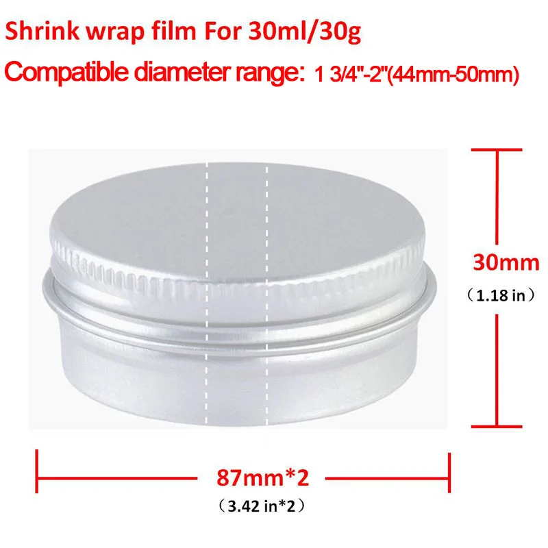 200Pcs/lot Shrinkable Plastic Sealer Heat Shrink Bands Cap Seal Cap Sleeve Wrap For Jars Bottles Honey Jam