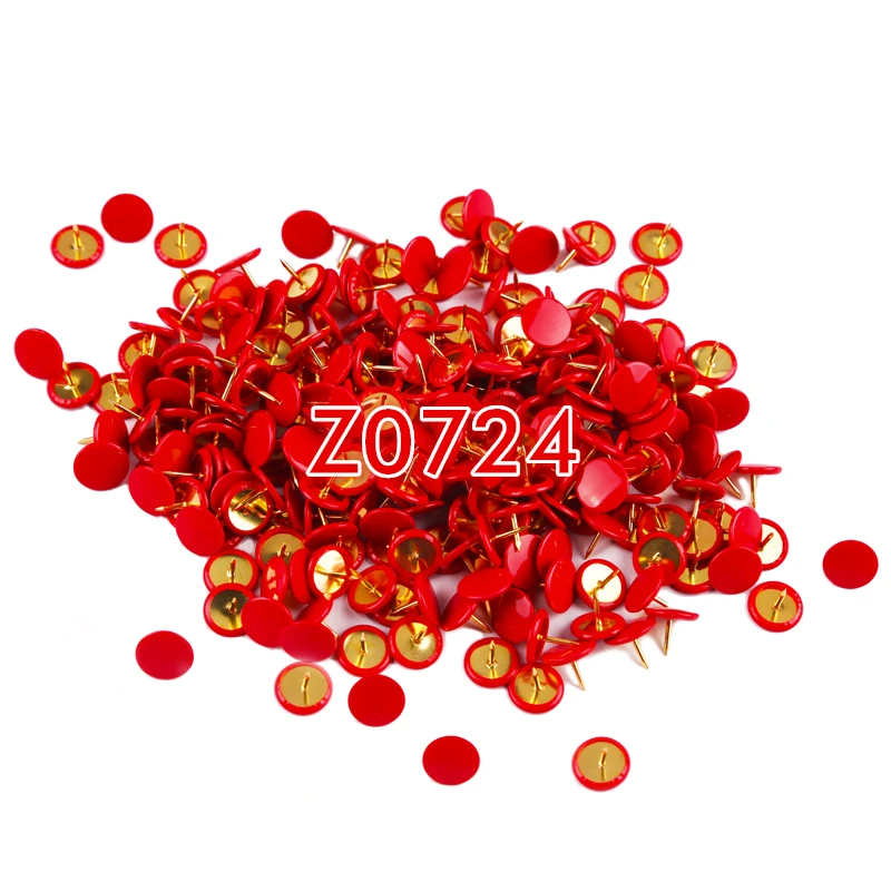 200 pces Z-LABEL vermelho thumbtack softwood unhas pushpin 14 cor