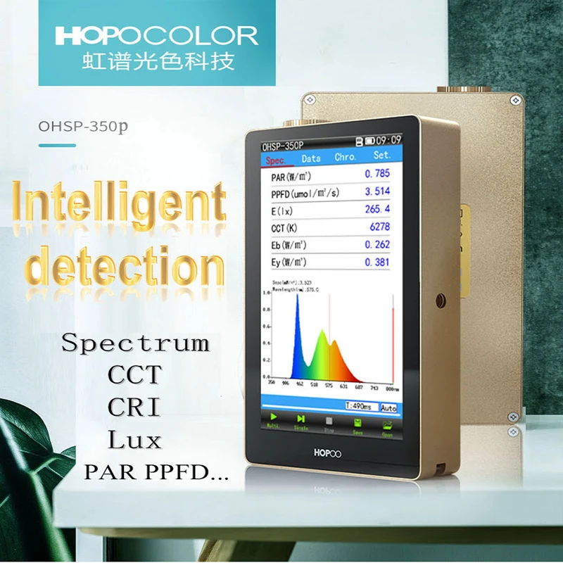 PAR PPFD (Umol/m2/s) Quantum PAR Light Meter Analyzer Spectrometer HPCS330P OHSP350P HOPOCOLOR