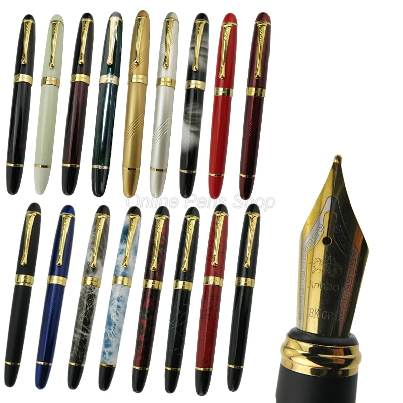 

Jinhao X450 Элегантная перьевая ручка Iraurita Golden 18 KGP 0,5 мм, средний наконечник, цельнометаллический, многоцветный, для выбора чернильной ручки