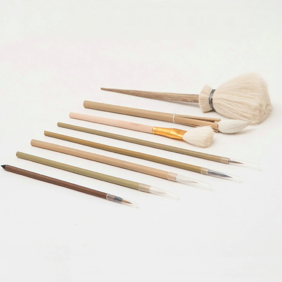 8PCS/Set Writing Brush Pottery Tools Painting Painted Hook Pen Sweep Dust Hydration Ceramic Clay Polymer Tool