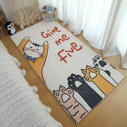 

PAYSOTA-Cat Rectangular Non-Slip Soft Mat, Cute Cartoon, Vertical Version, Living Room, Bedroom