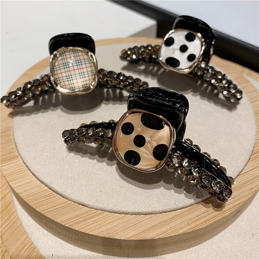 

Fashion Girl Retro crystal Hair Claws Beam Hairpin Women Hair Accessories Beauty Hair Crab Clamp Headwear small Hair Clip