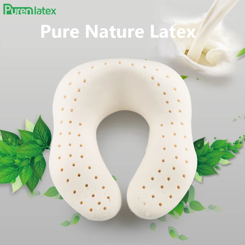 

PurenLatex U Shape Travel Pillow Neck Protect Cervical Spine Thailand Pure Nature Latex Orthopedic Head Pillow Office Train