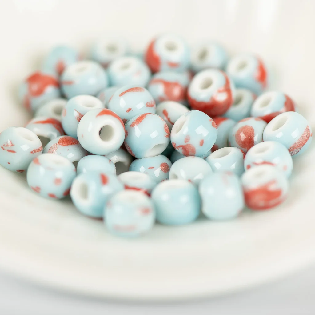 8# 100pcs Jingdezhen Ceramic beads  Yoga not hama  porcelain bead for jewelry making  beads #IY316